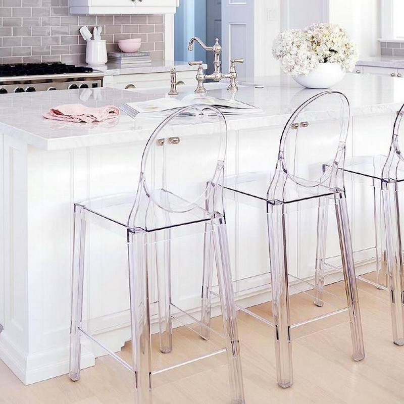 Home Bar Stools - 8 Buah Kursi Hantu Plastik Akrilik