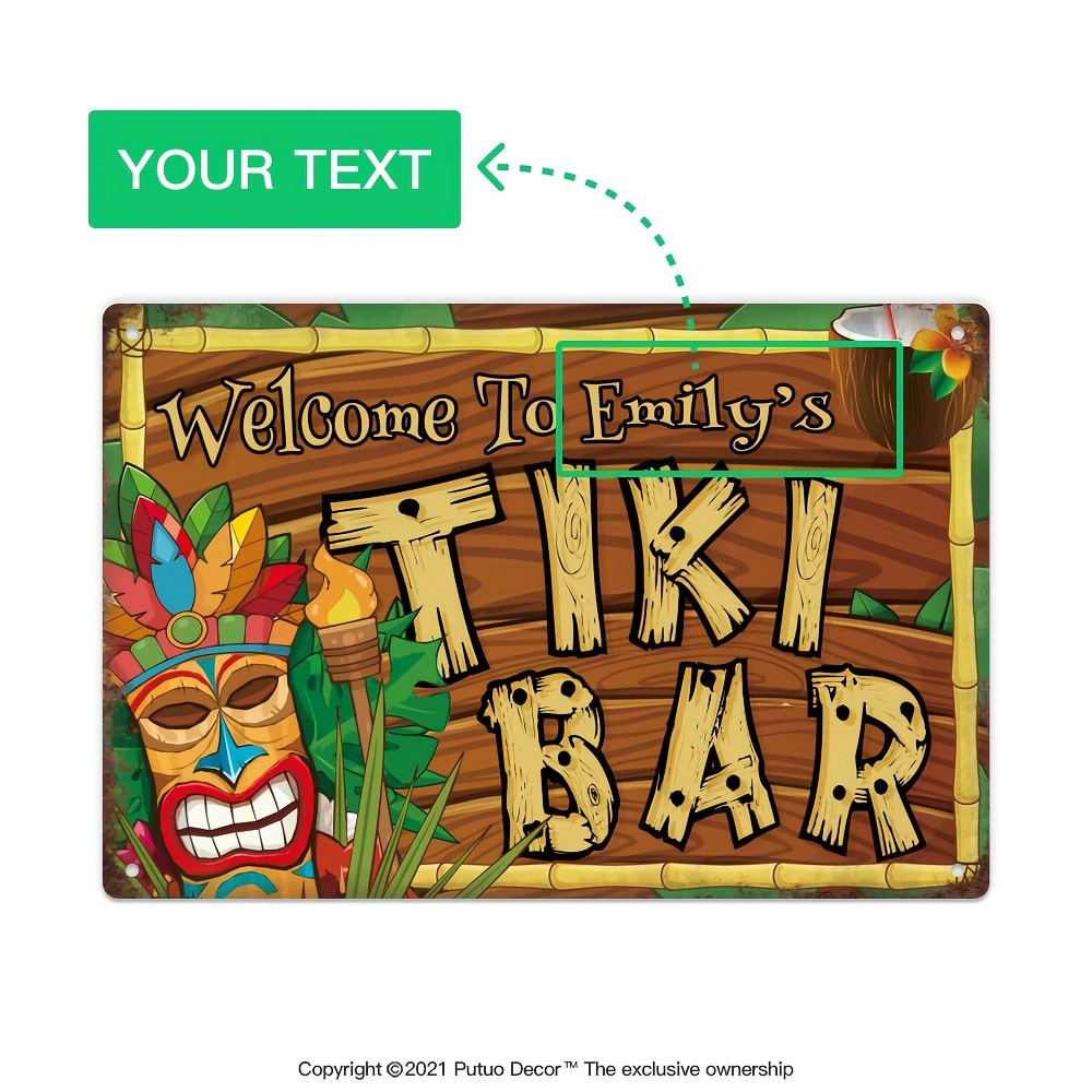 Home Bar Cafe - Papan Tanda Bar Tiki Dekorasi Kustom,