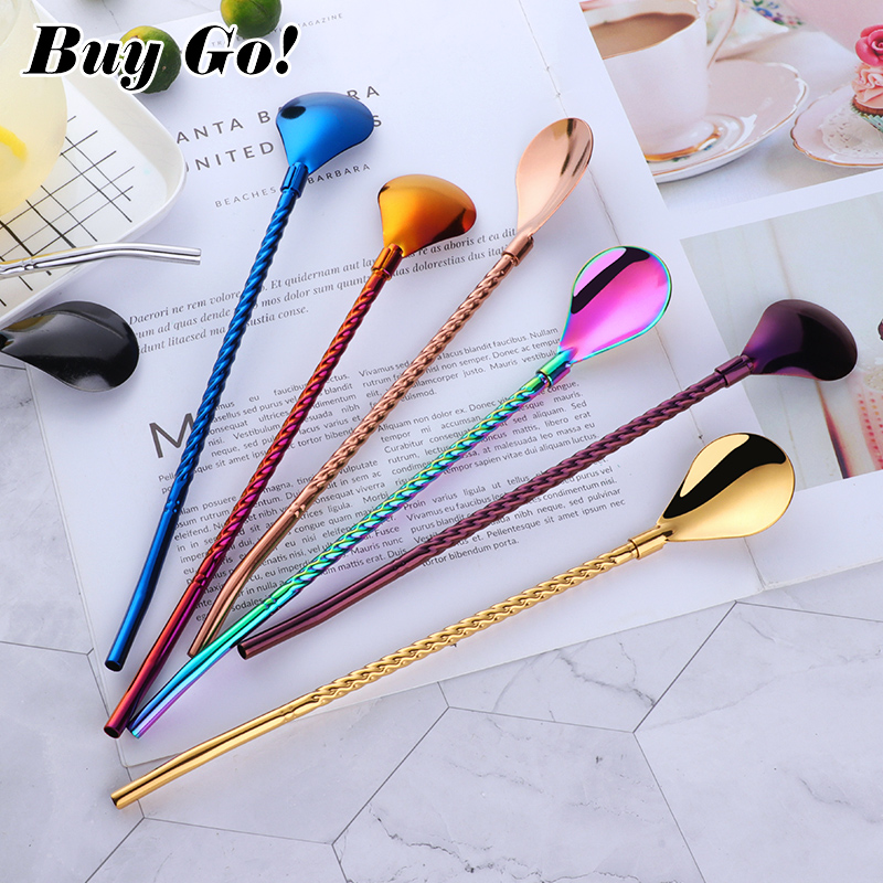 1PC Lama Big Memutar Jerami Se - Bar Spoon Twisted ulasan dan harga