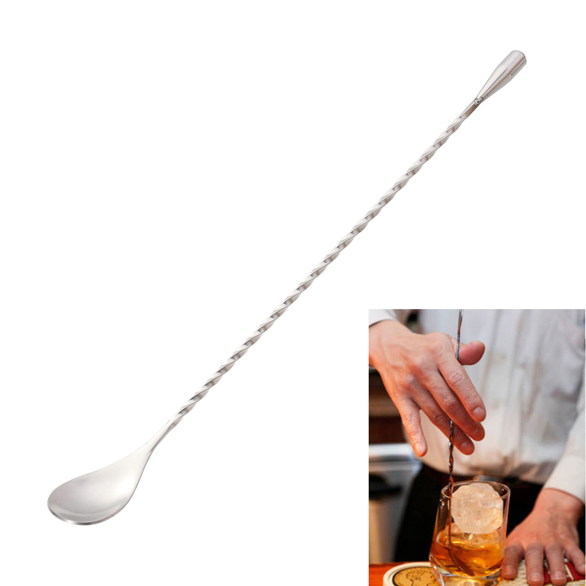 Sendok Koktail Baja Tahan Kara - Bar Spoon Twisted ulasan dan harga