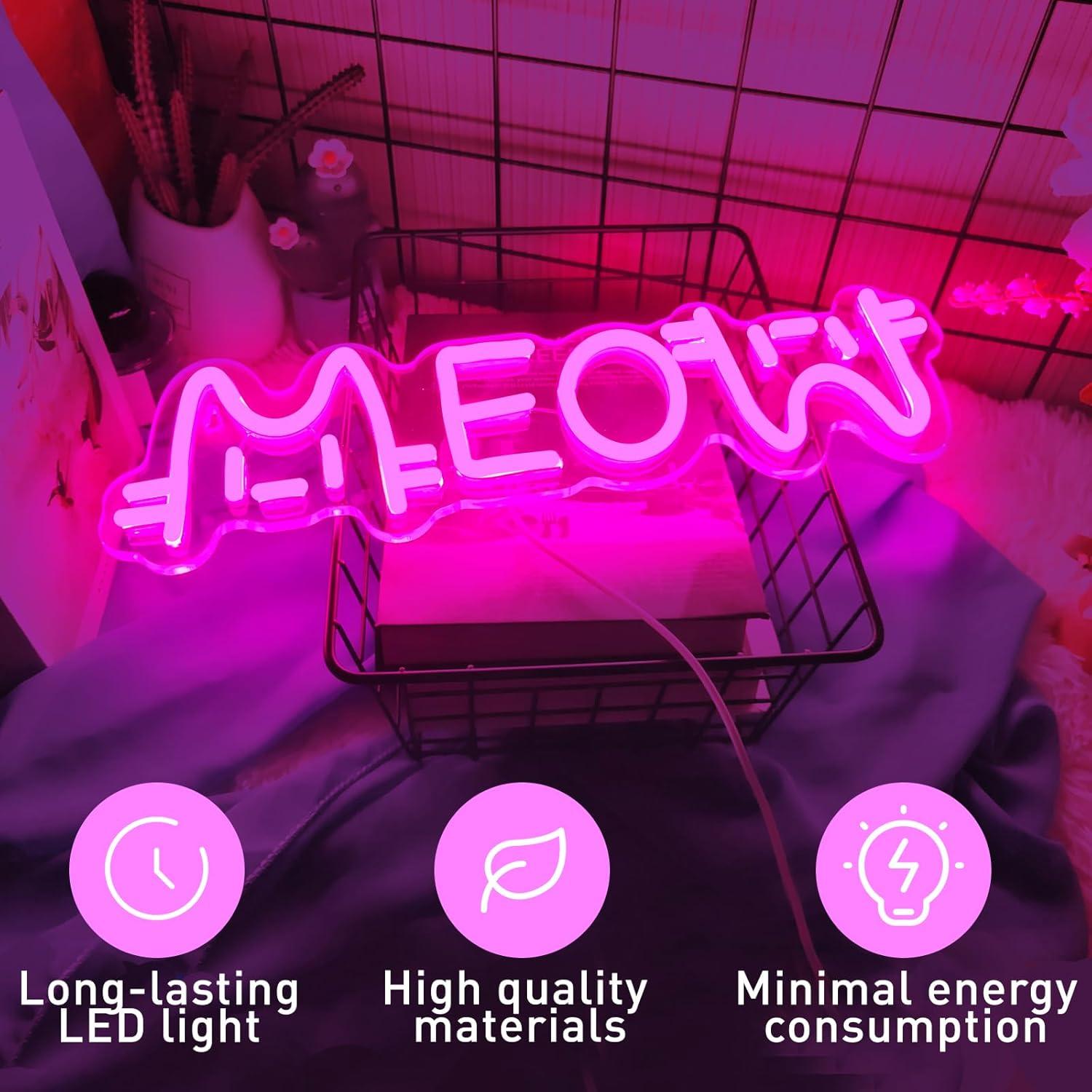 Lampu Neon LED Meow Bertenaga  - Home Bar Cafe ulasan dan harga